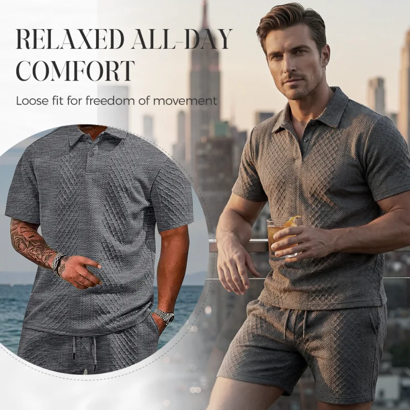 Men’s Diamond Print 2-Piece Set