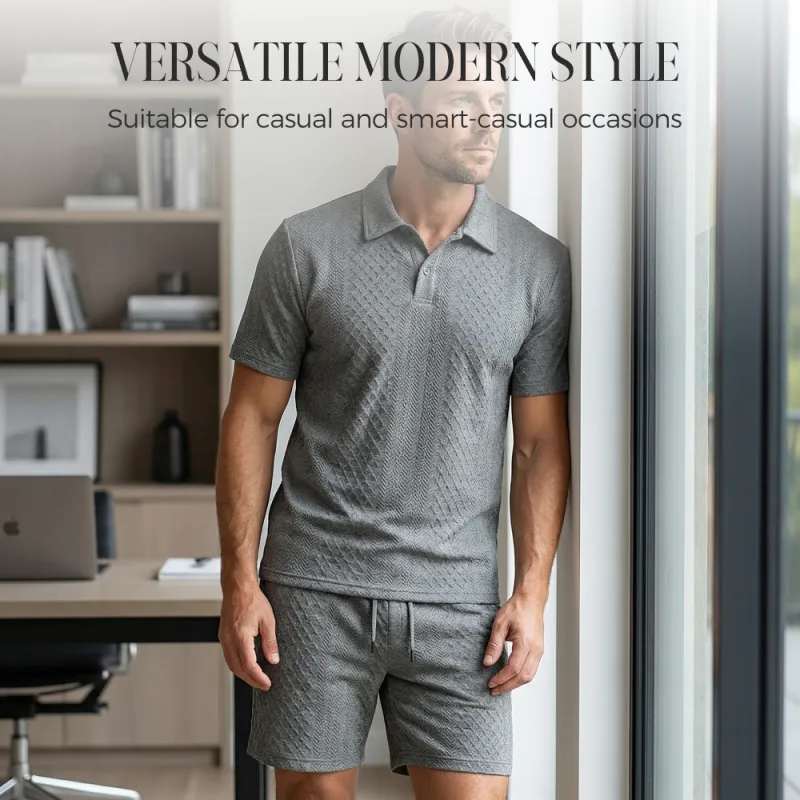 Men’s Diamond Print 2-Piece Set