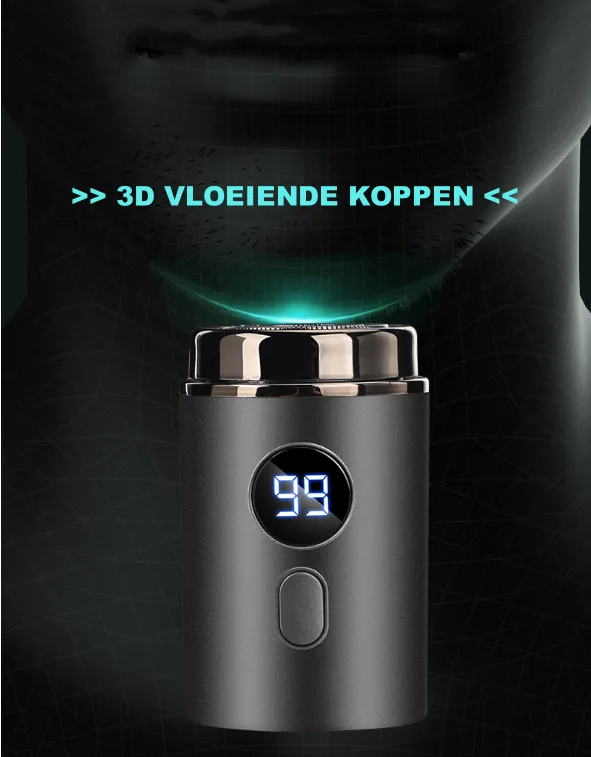 Men’s Powerful Mini Electric Shaver with Digital Display