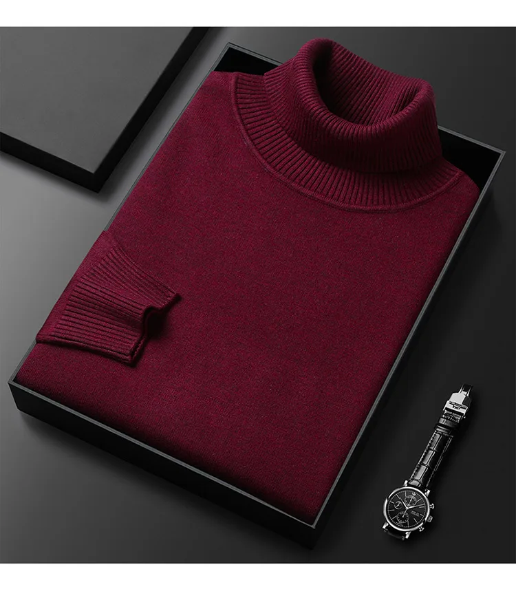 Men’s Solid Color Cashmere-Feel Sweater