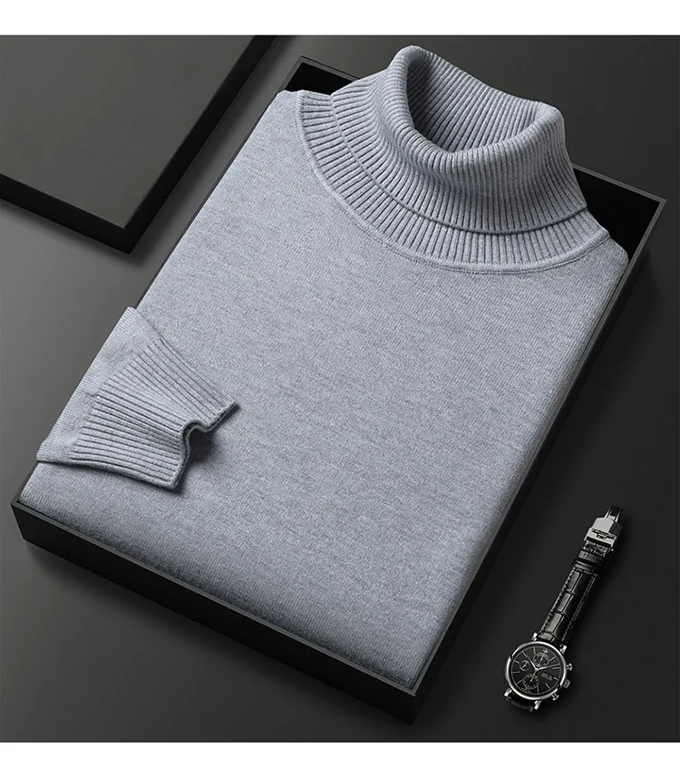 Men’s Solid Color Cashmere-Feel Sweater