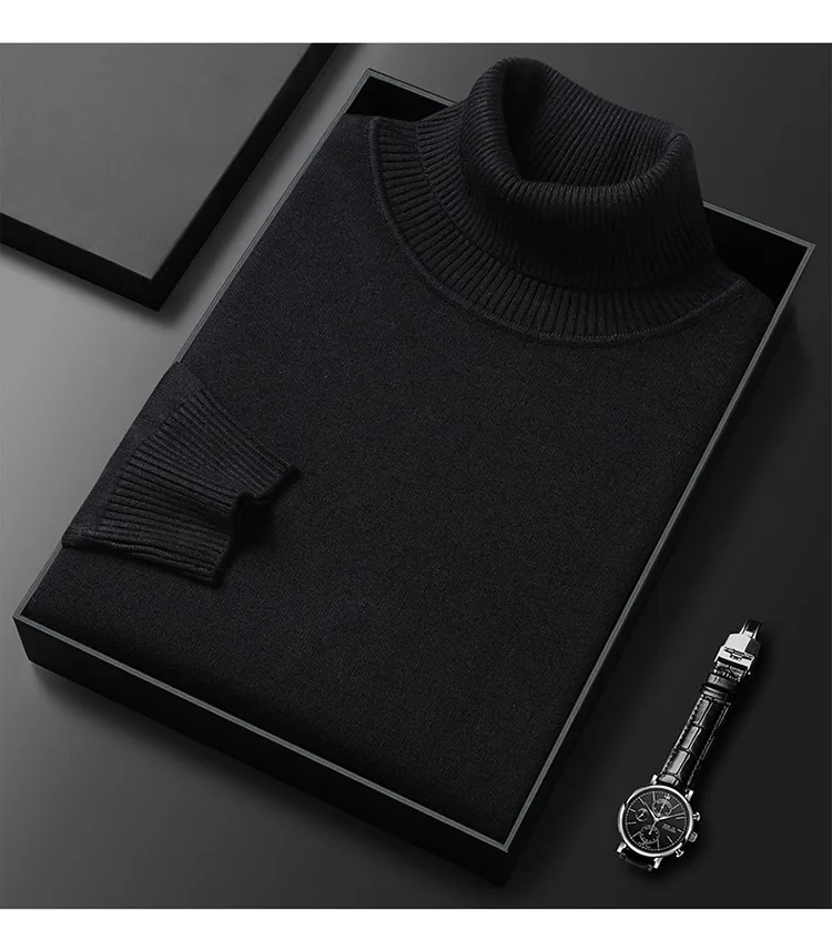 Men’s Solid Color Cashmere-Feel Sweater