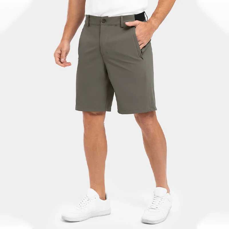 Men's Solid Color Flat Front Shorts