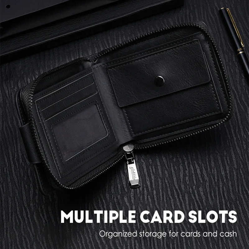 Men's Vintage Compact Zipper Wallet