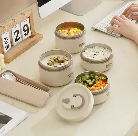 Microwaveable Stainless Steel Insulated Lunch Box Set