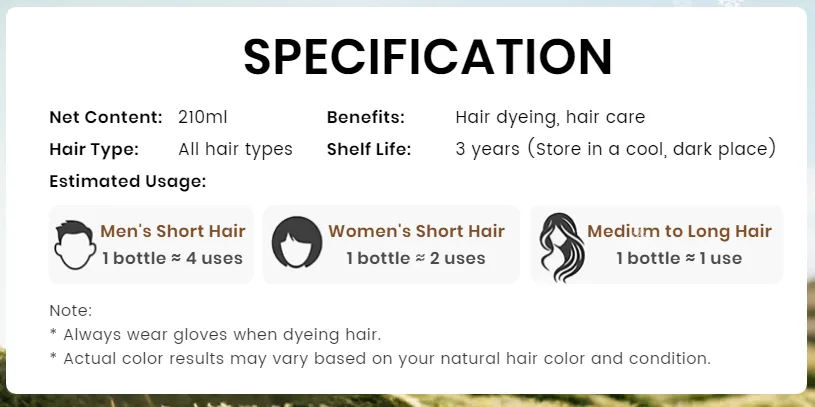 Mild Formula Long Lasting Hair Dye Set
