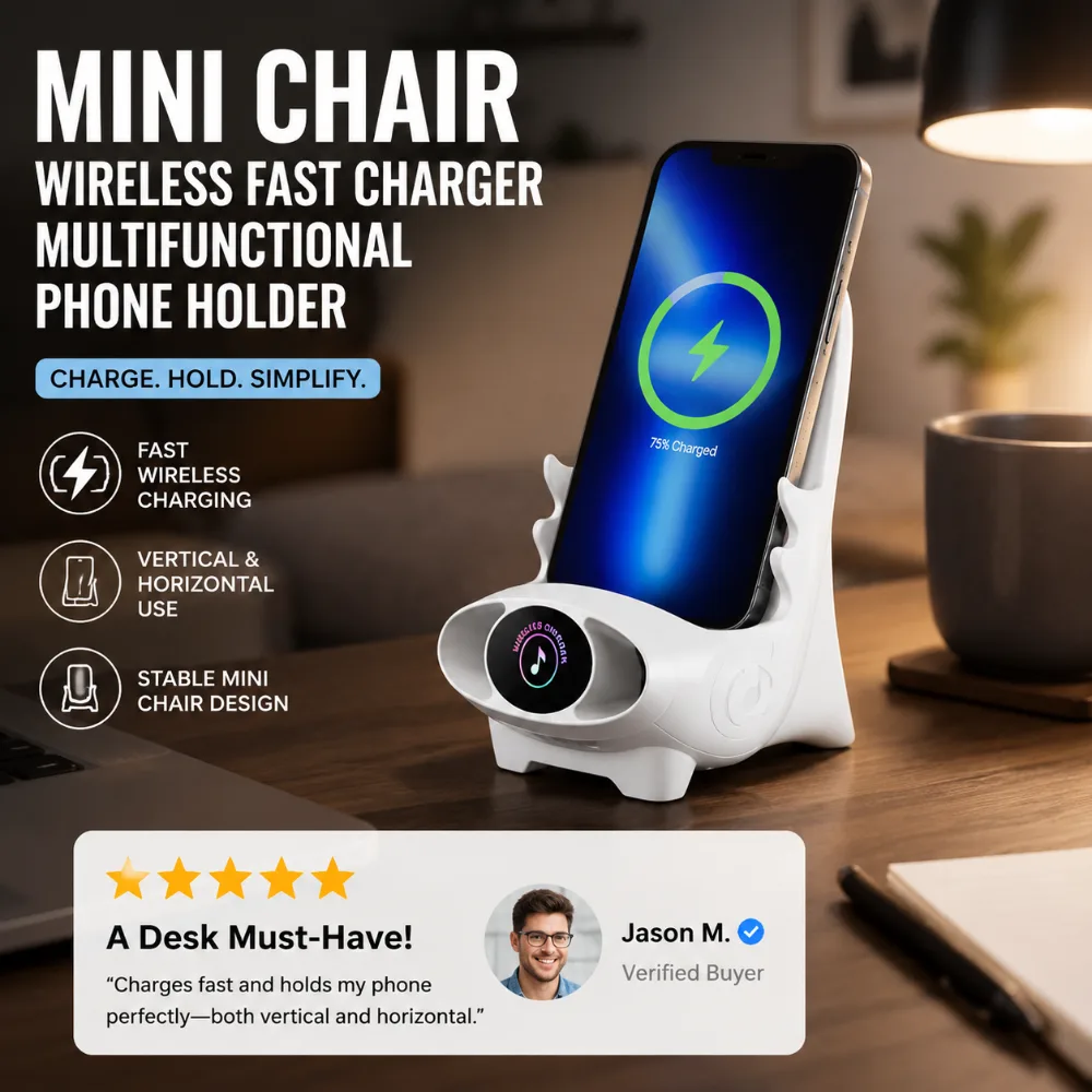 Mini Chair Wireless Fast Charger Multifunctional Phone Holder