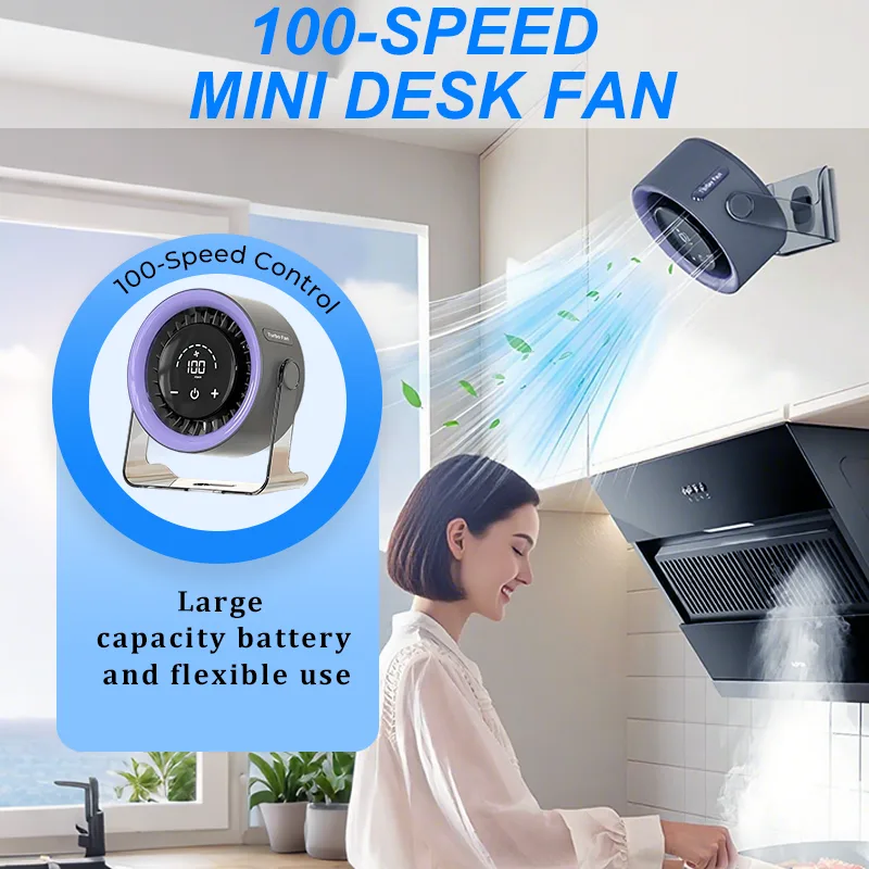 Mini Desk Fan with Digital Display