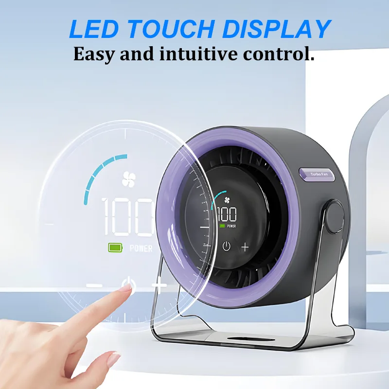 Mini Desk Fan with Digital Display