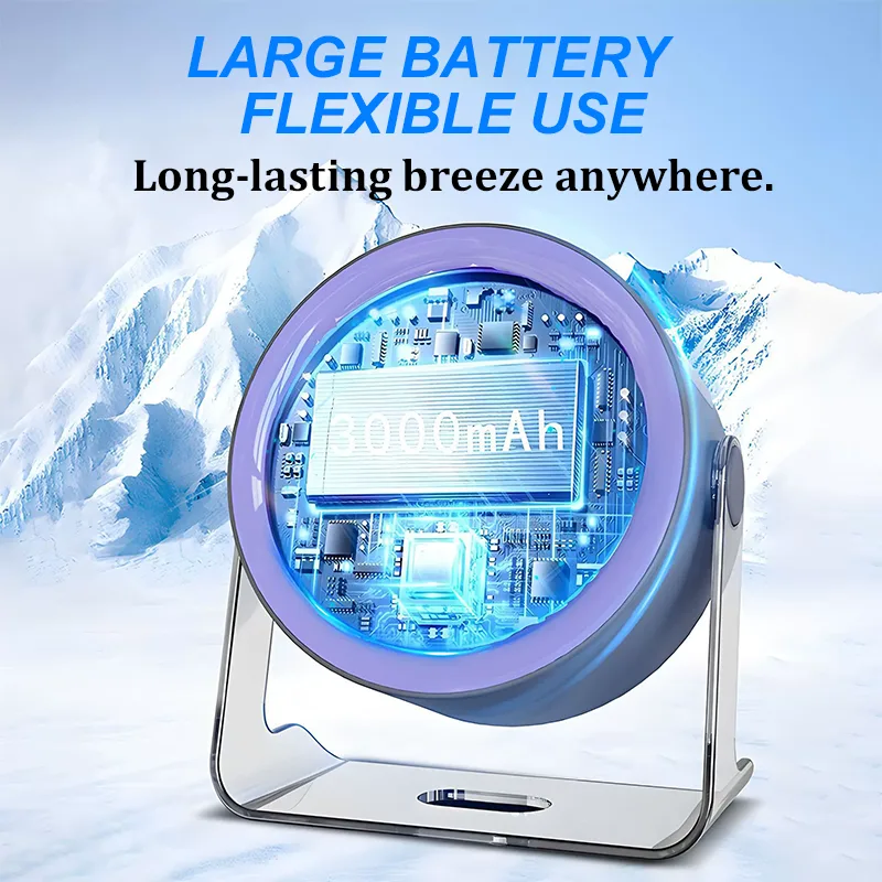 Mini Desk Fan with Digital Display