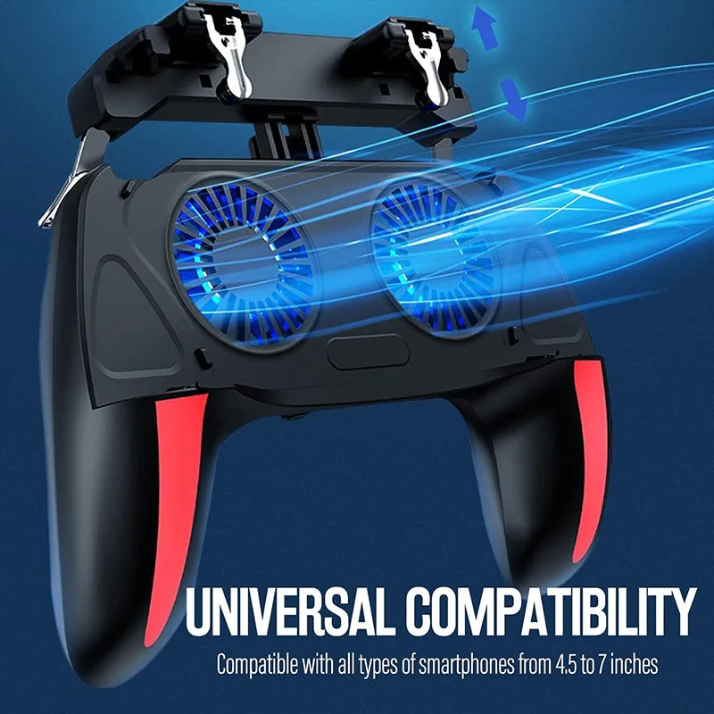 Mobile Gaming Controller with Dual Cooling Fans