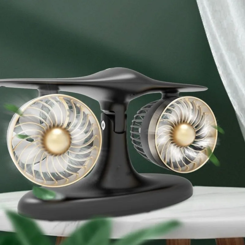 Modern Portable Dual-Head Desktop Fan