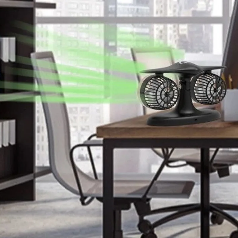 Modern Portable Dual-Head Desktop Fan