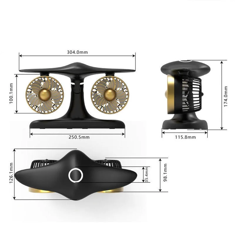 Modern Portable Dual-Head Desktop Fan