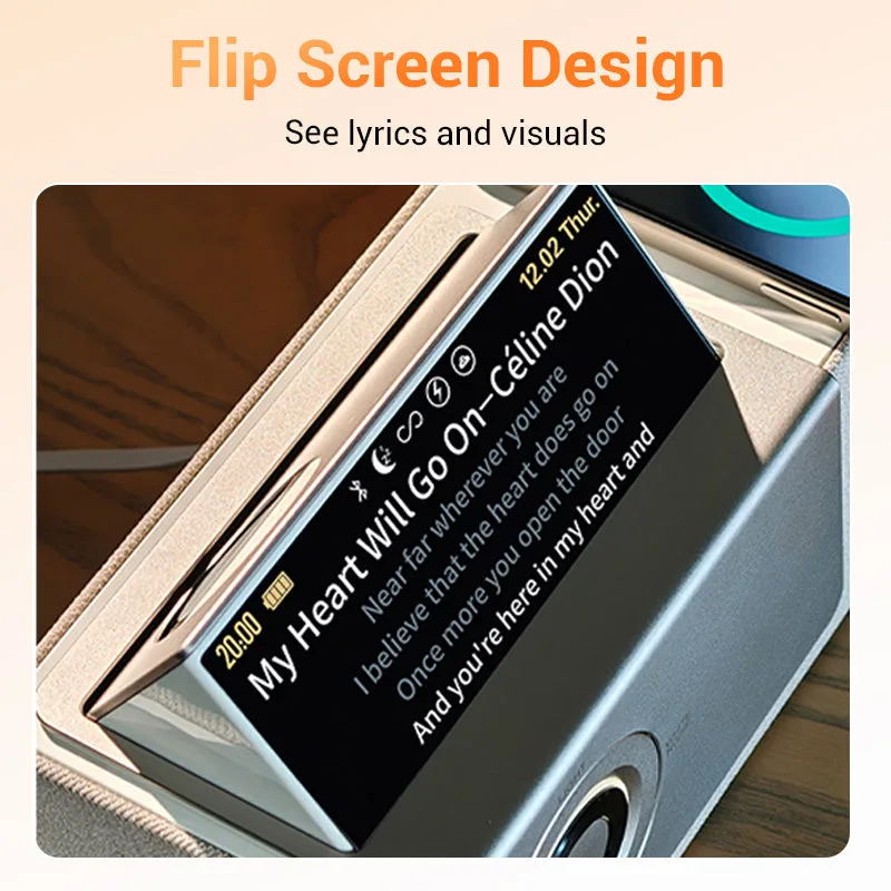 Multi-Functional Bluetooth Speaker with Flip Screen