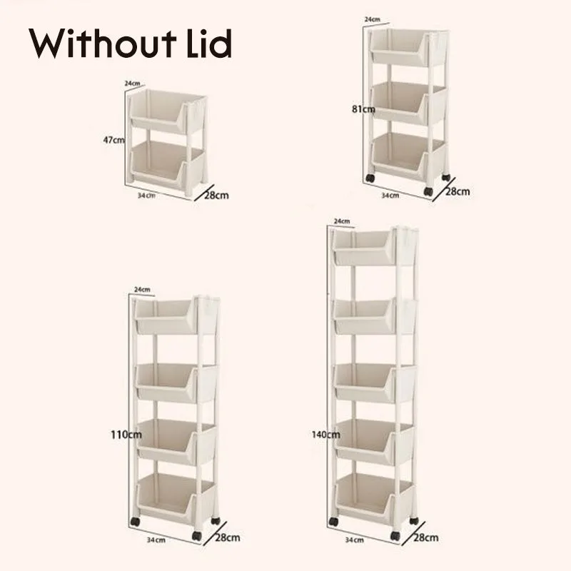 Multi-Tier Rolling Storage Cart for Narrow Spaces