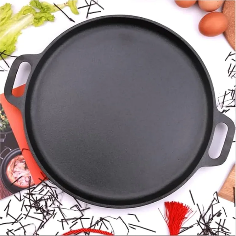 Non-Stick Cast Iron Griddle Pan with Handles