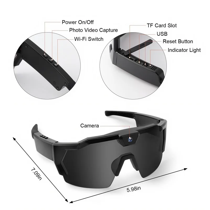 Outdoor Cycling Camera Glasses