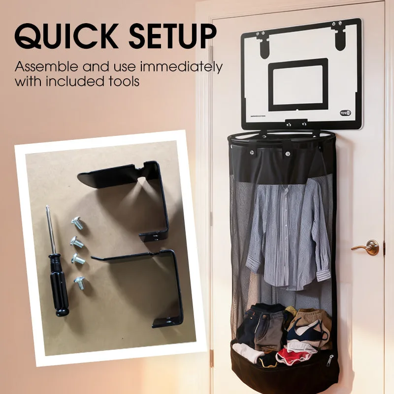Over-the-Door Basketball Laundry Hamper