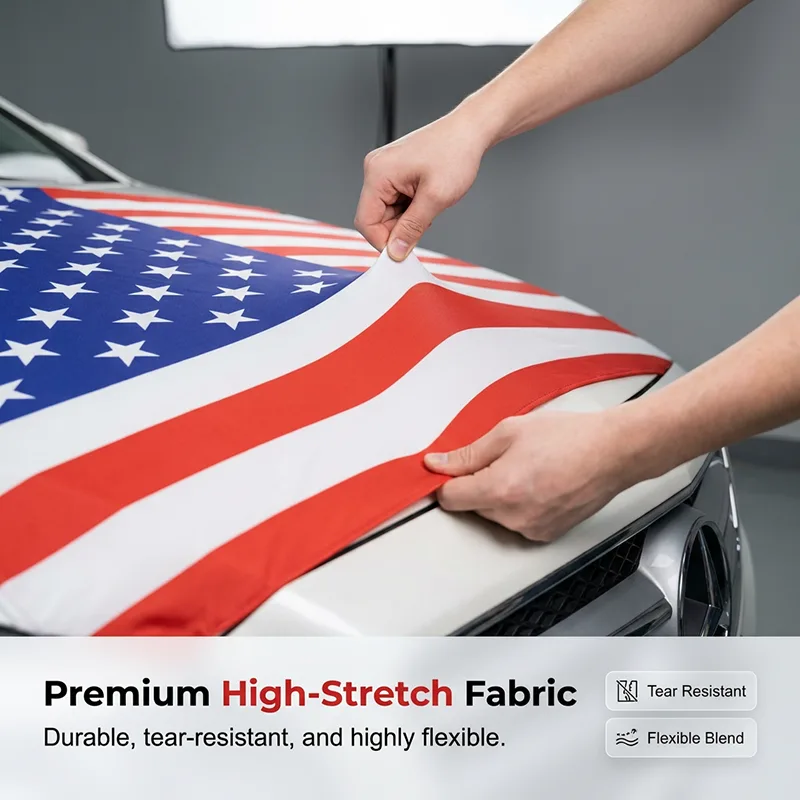 Patriotic Car Hood Flag Cover