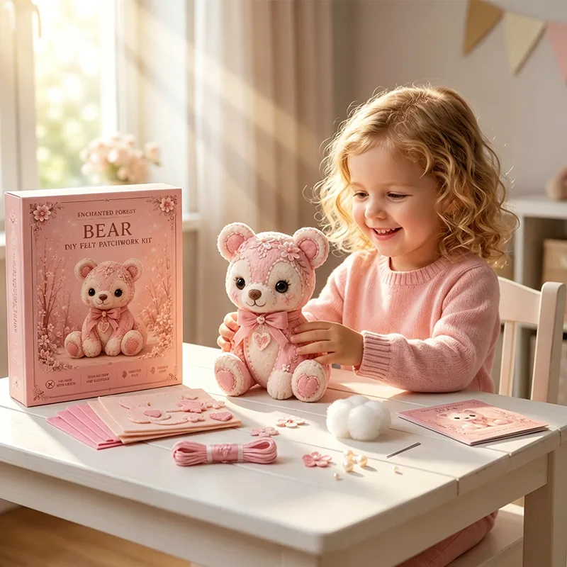 Pink Enchanted Forest DIY Felt Patchwork Kit