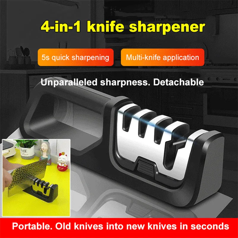 Portable 4-in-1 Kitchen Knife Sharpener