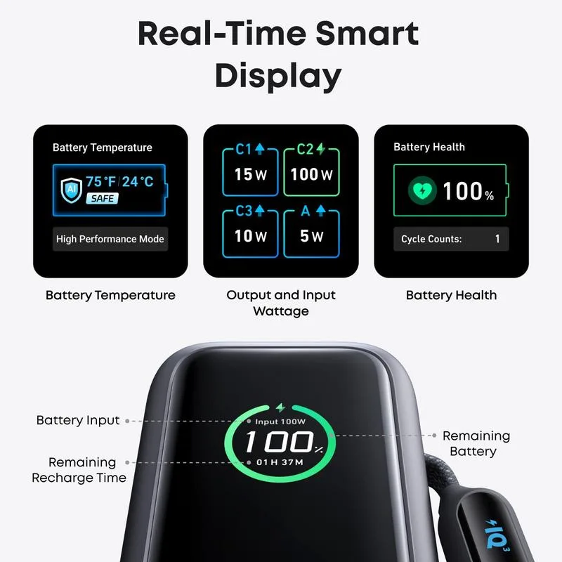 Portable Charger with Built-in Cable