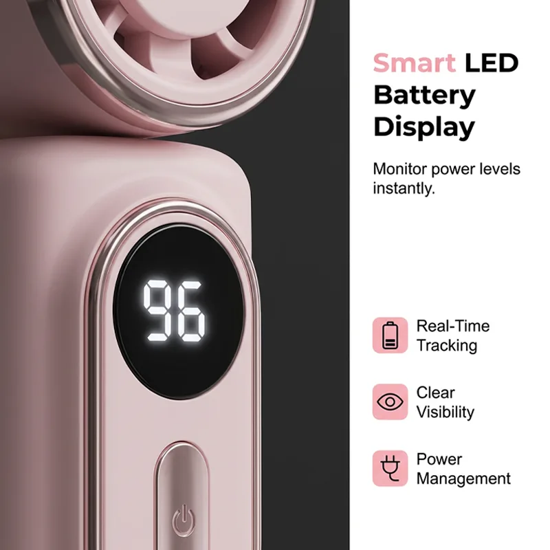 Portable Clip-On Fan with LED Display