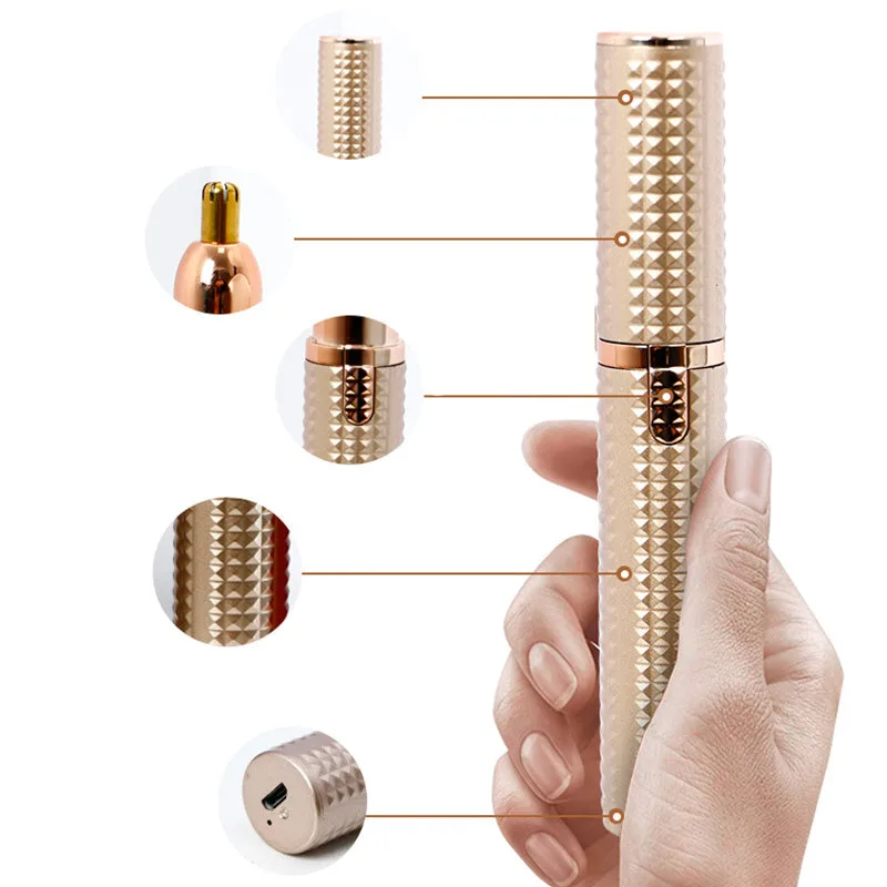 Portable Electric Eyebrow Trimmer – Interchangeable Heads