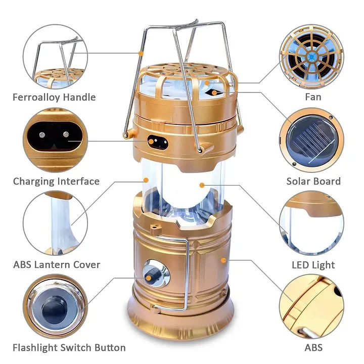 Portable LED Camping Lantern With Fan