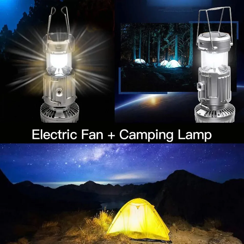 Portable LED Camping Lantern With Fan