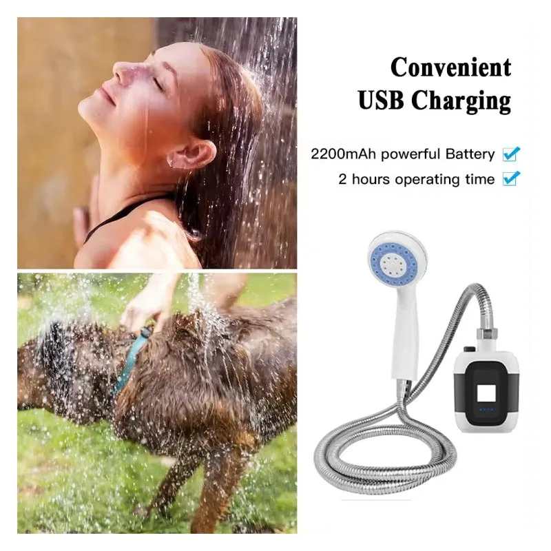 Portable Outdoor Shower with USB Rechargeable Battery