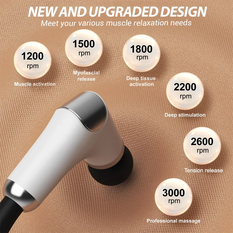 Portable Percussion Massage Gun with Extension Handle