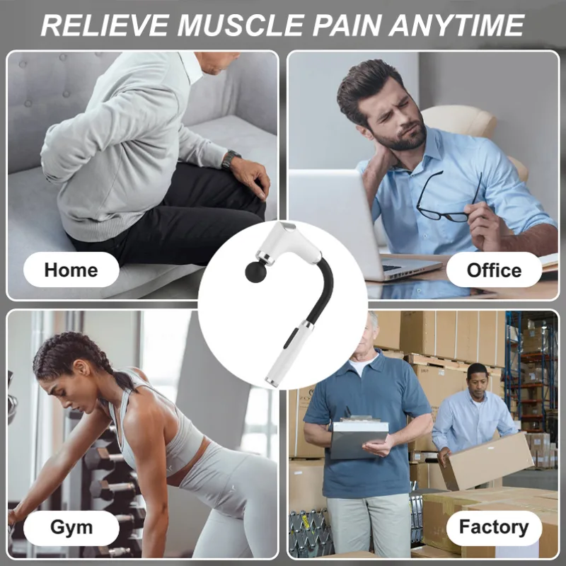 Portable Percussion Massage Gun with Extension Handle