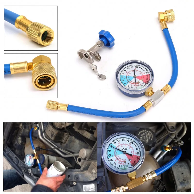 R134a AC Refrigerant Charging Hose with Gauge