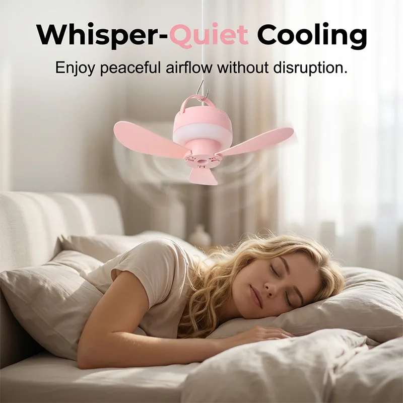 Rechargeable Hanging Fan with LED Night Light