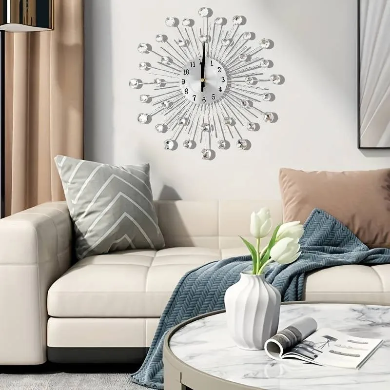 Rhinestone Wall Clock – Silent Movement, Sparkling Design & Elegant Home Decor