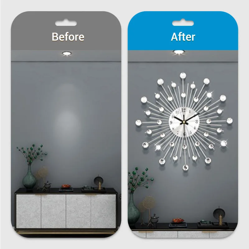 Rhinestone Wall Clock – Silent Movement, Sparkling Design & Elegant Home Decor