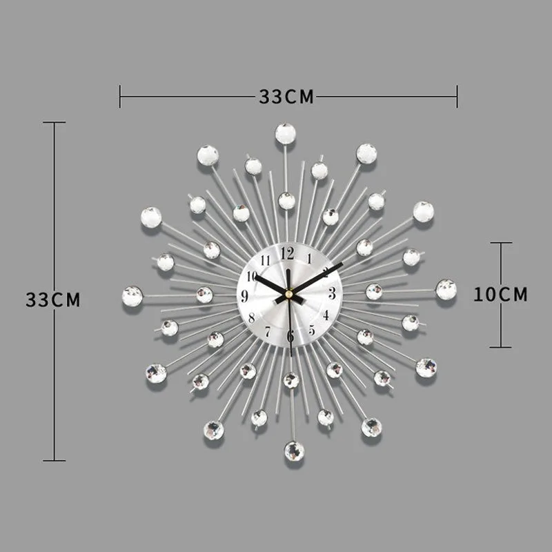 Rhinestone Wall Clock – Silent Movement, Sparkling Design & Elegant Home Decor