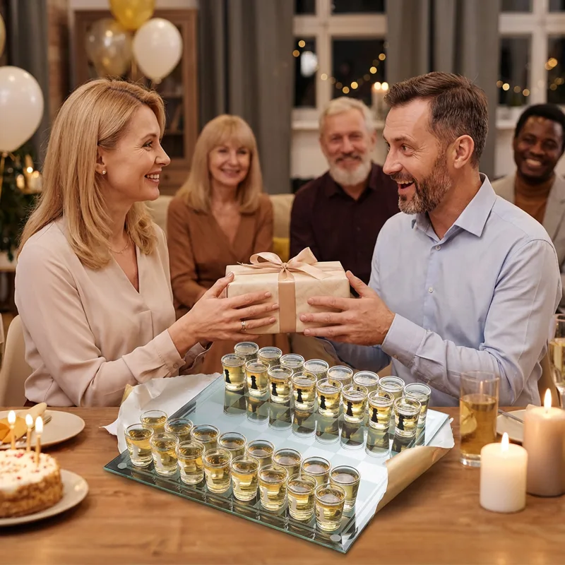 Shot Glass Chess Set for Parties and Gatherings