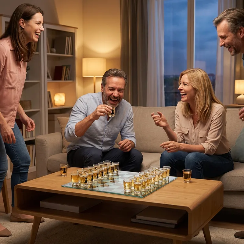 Shot Glass Chess Set for Parties and Gatherings