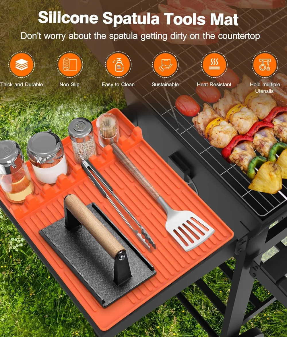 Silicone Grill Tools Mat with Drip Pad