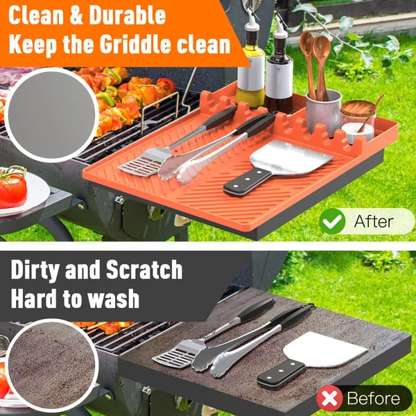 Silicone Grill Tools Mat with Drip Pad