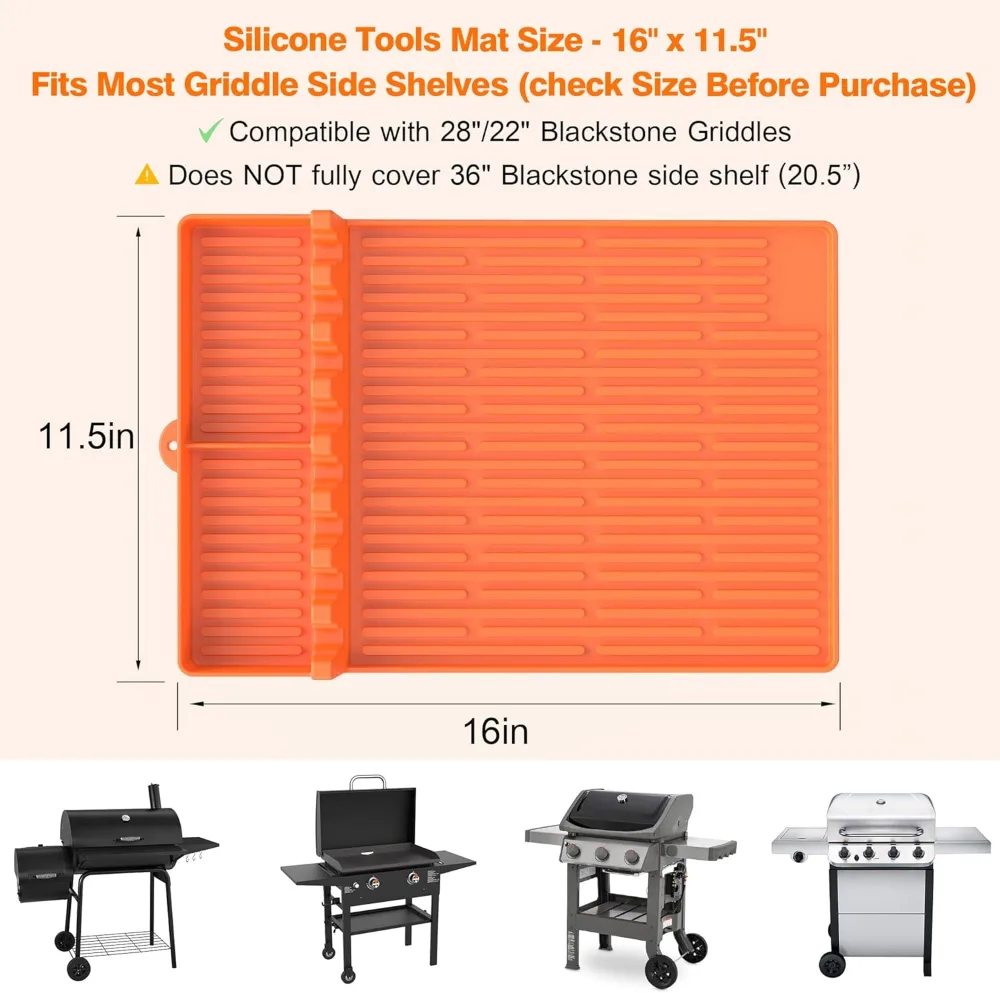 Silicone Grill Tools Mat with Drip Pad