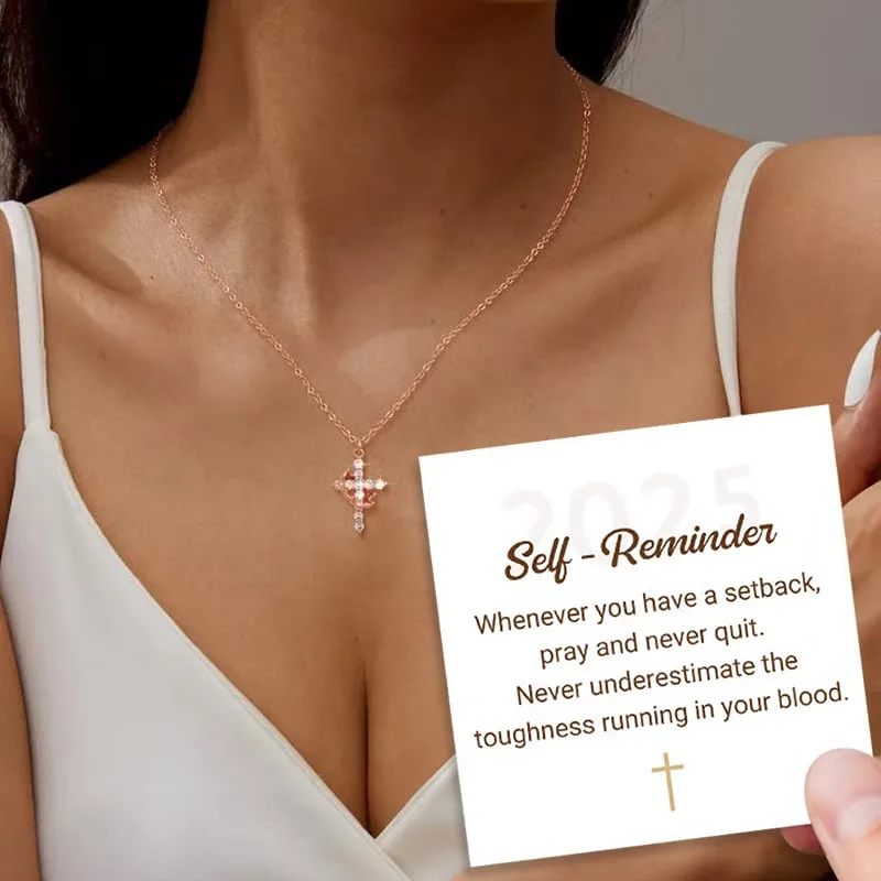 Simple Crown & Cross Pendant Choker Necklace