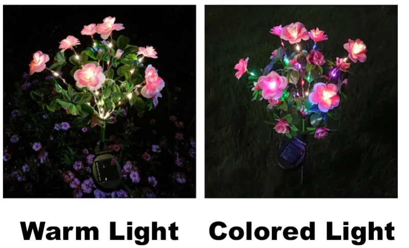 Simulation Azalea Flower Ground Stake Solar Light