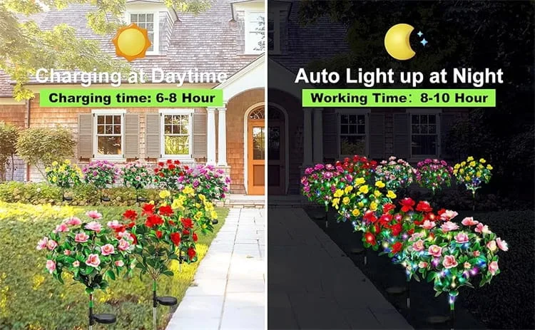 Simulation Azalea Flower Ground Stake Solar Light