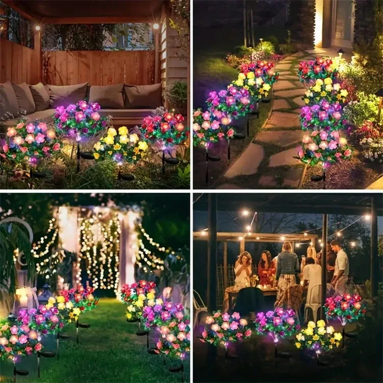 Simulation Azalea Flower Ground Stake Solar Light