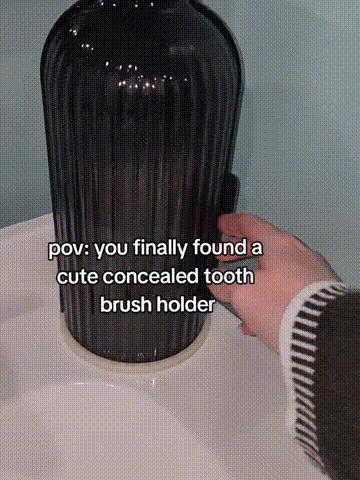 Sliding Lid Toothbrush Organizer