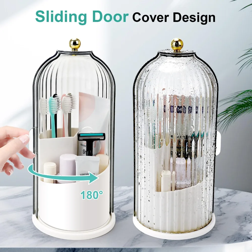 Sliding Lid Toothbrush Organizer